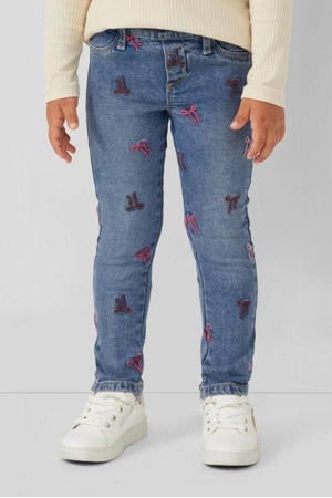 regular waist slim fit jeans dark blue denim
