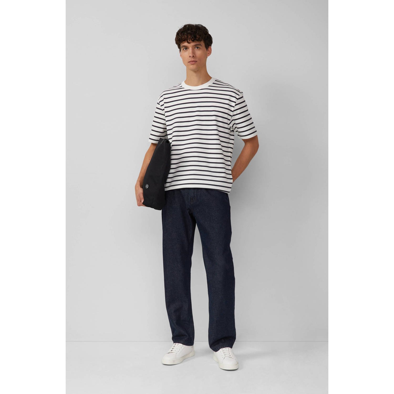 s.Oliver BLACK LABEL relaxed T-shirt donkerblauw