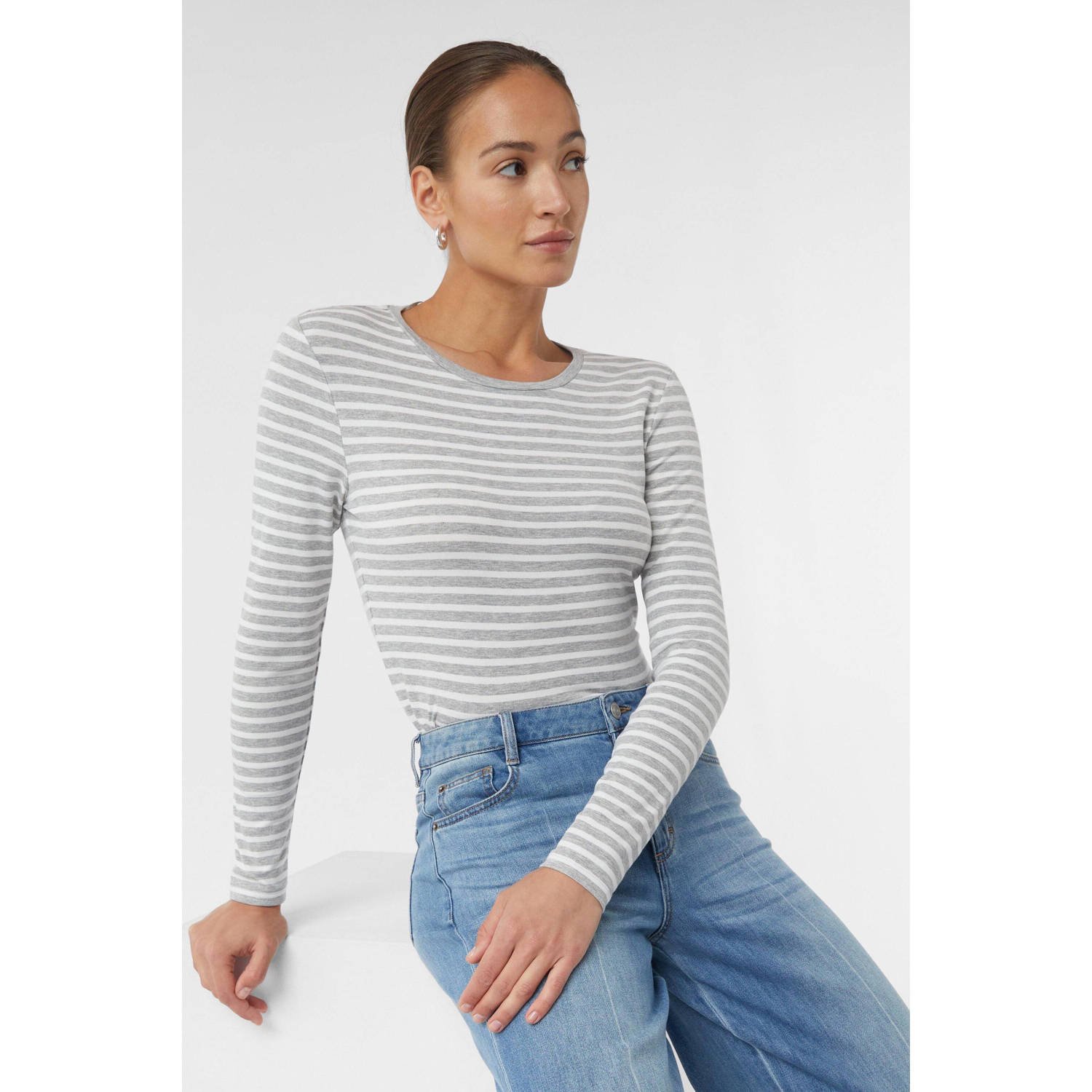 Comma casual identity top lichtgrijs