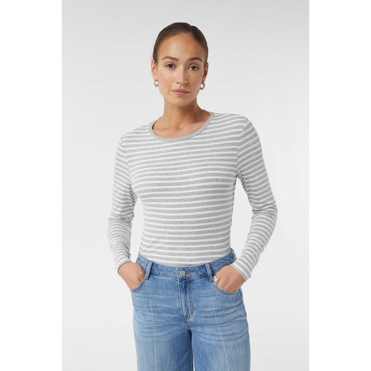 comma casual identity top lichtgrijs