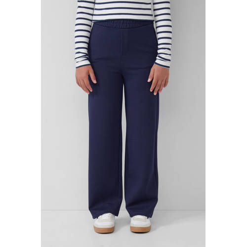 s.Oliver wide leg casual broek donkerblauw afbeelding