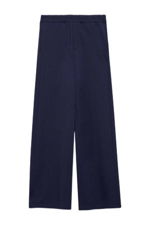 wide leg casual broek donkerblauw