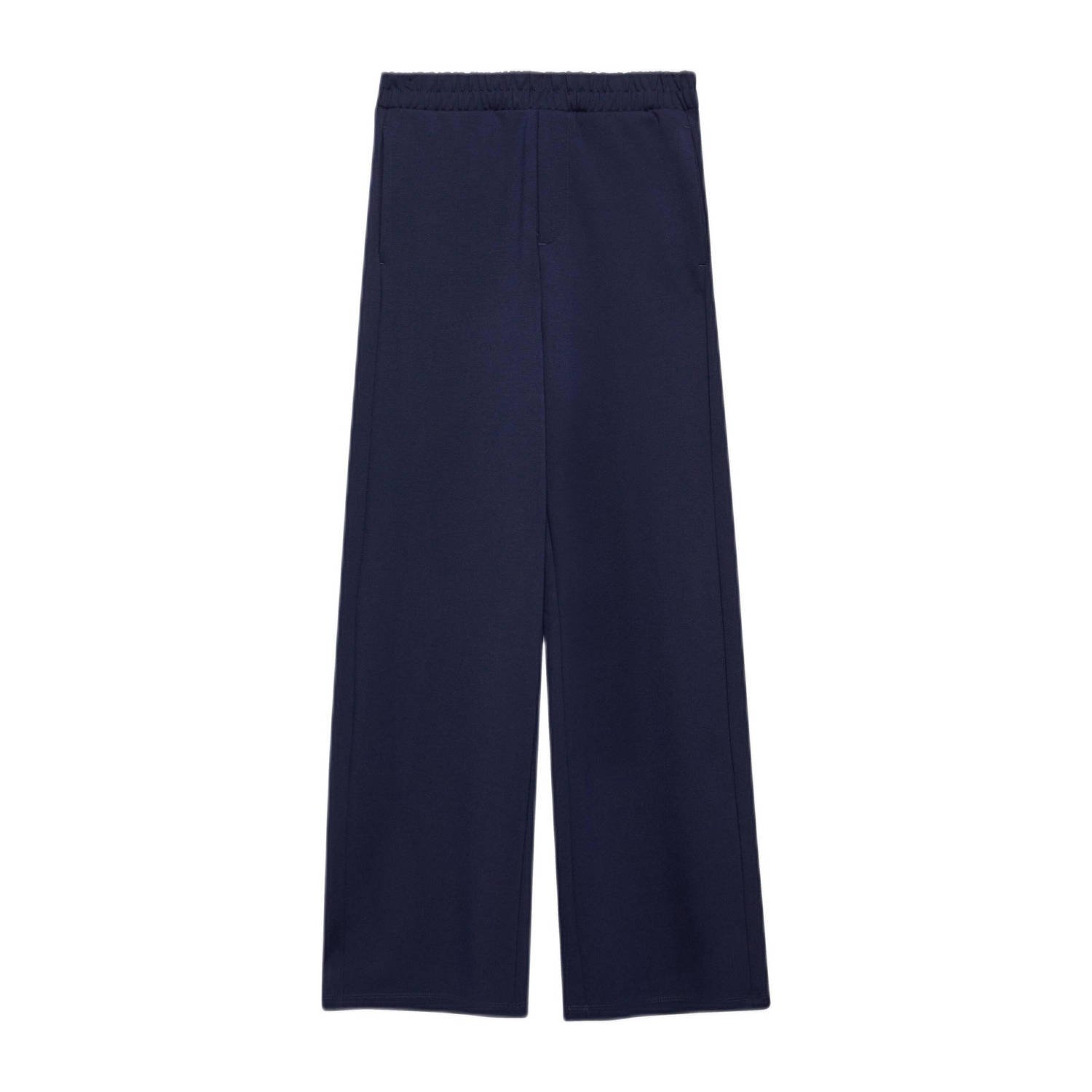 S.Oliver wide leg casual broek donkerblauw
