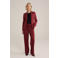 WE Fashion jersey getailleerde blazer donkerrood