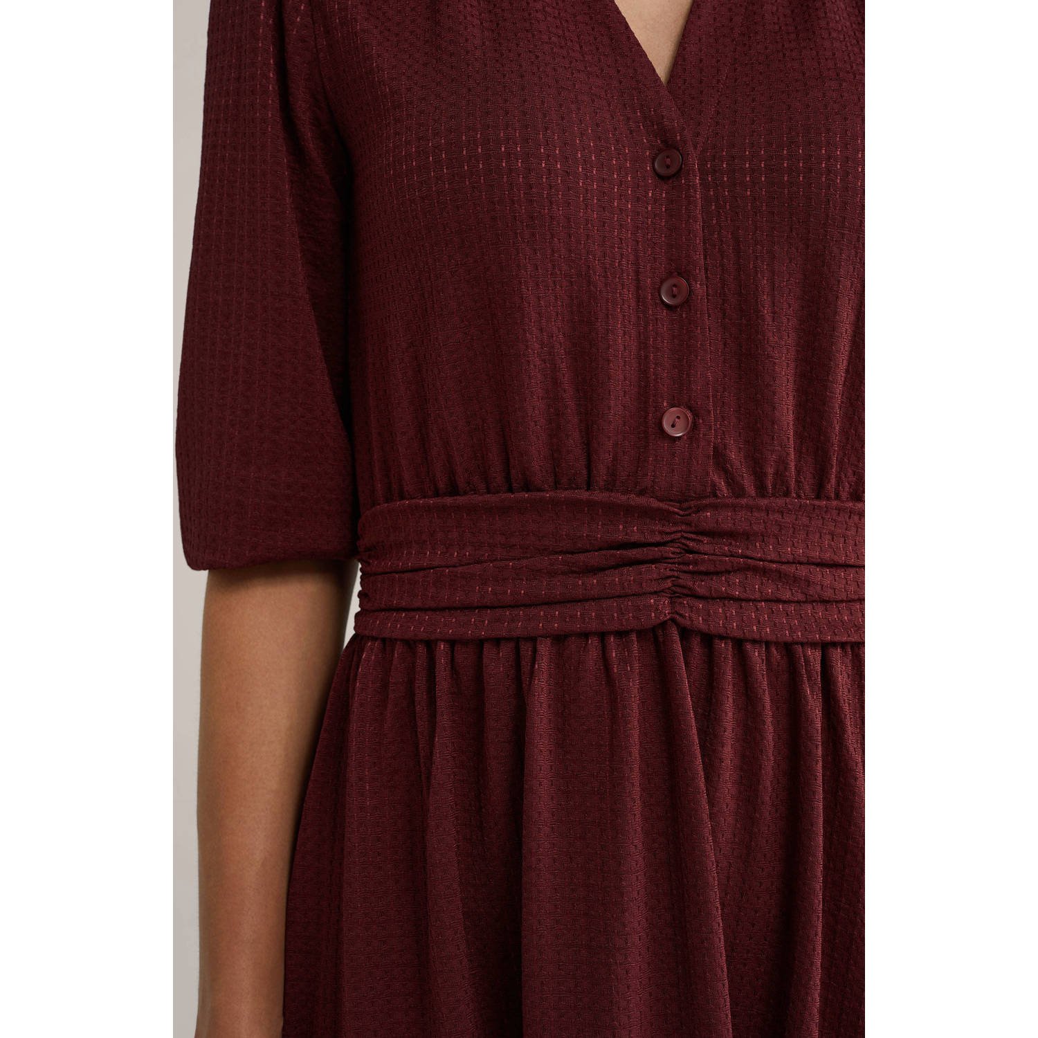 WE Fashion midi jurk donkerrood