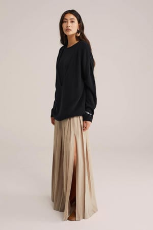 maxi rok grijs melange