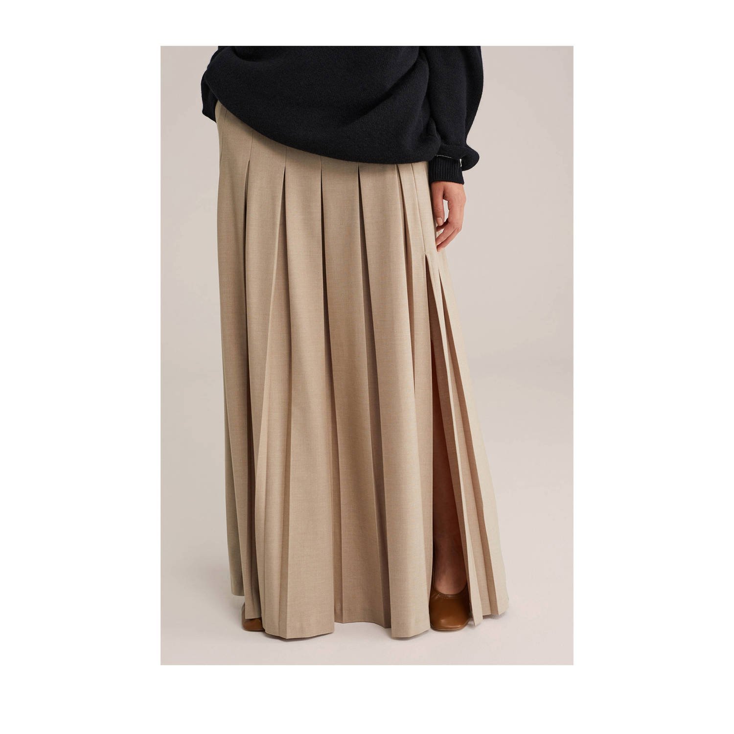WE Fashion WE STUDIO maxi rok grijs melange