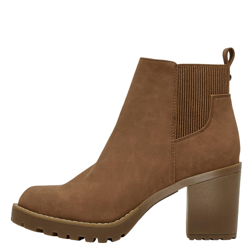 Cognackleurige dames ONLY Onlbarbara Heeled Bootie Noos chelsea boots van imitatieleer met elastische inzet