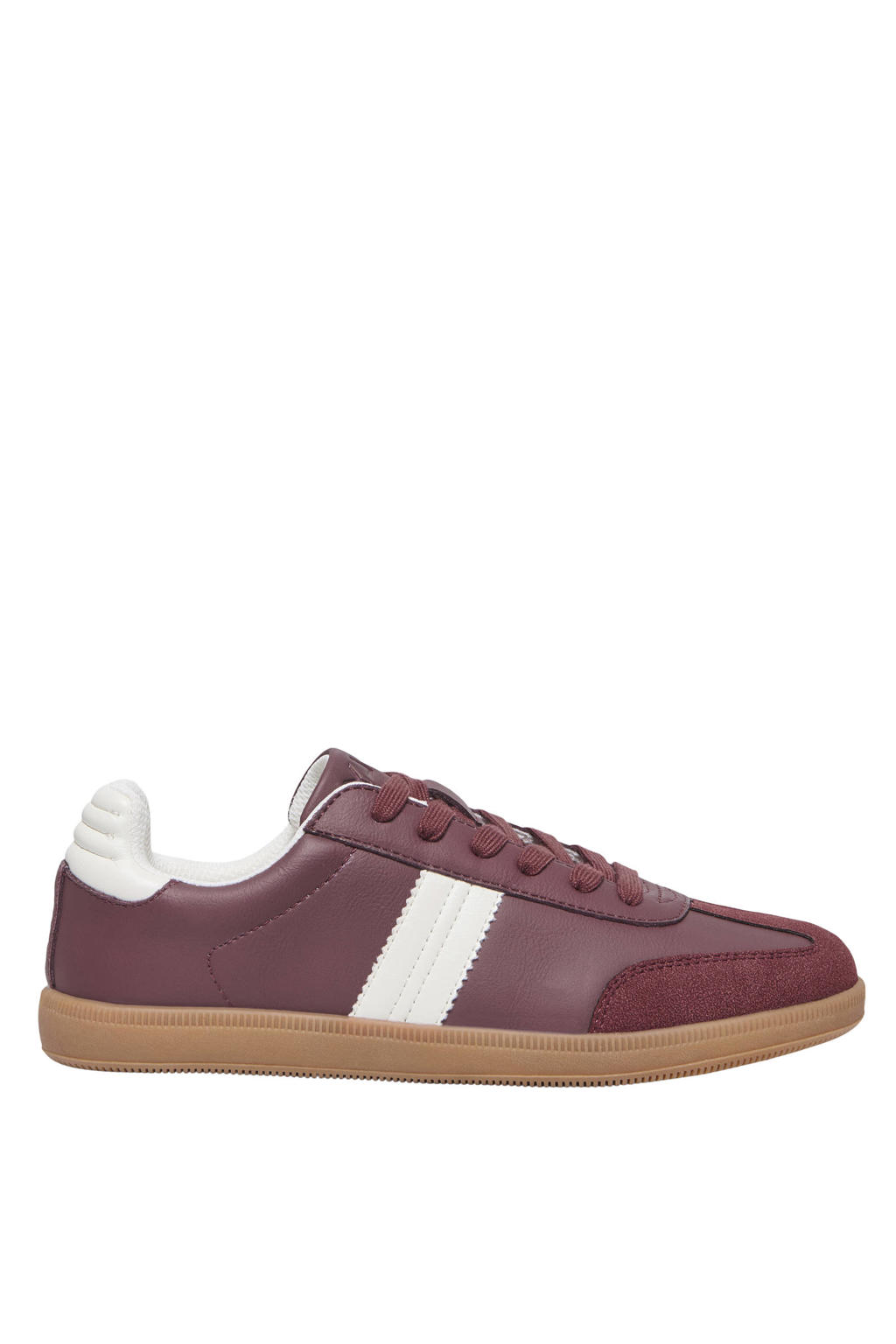 Bordeaux dames ONLY ONLAMBER PU SNEAKER sneakers van imitatieleer met veters