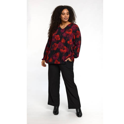 STUDIO gebloemde top rood afbeelding