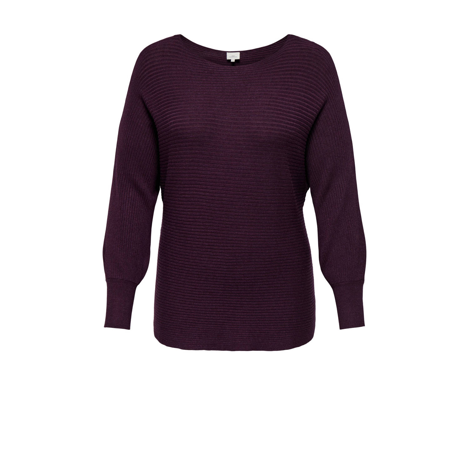 ONLY CARMAKOMA trui rib gebreid donkerrood