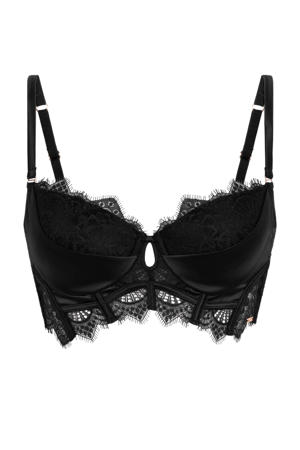 voorgevormde longline beugelbh Zoe zwart