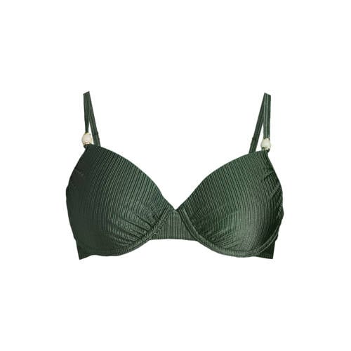 BEACHWAVE voorgevormde beugel bikinitop met textuur groen afbeelding