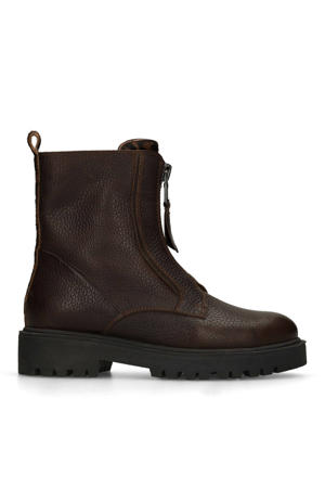 leren enkelboots donkerbruin