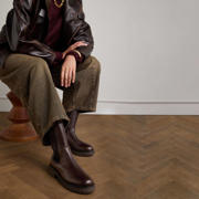 thumbnail: Manfield leren chelsea boots donkerbruin