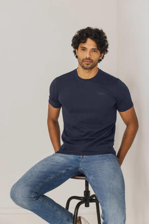 regular T-shirt donkerblauw