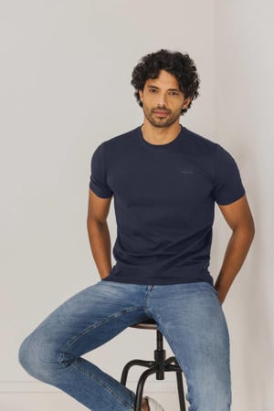 regular T-shirt donkerblauw