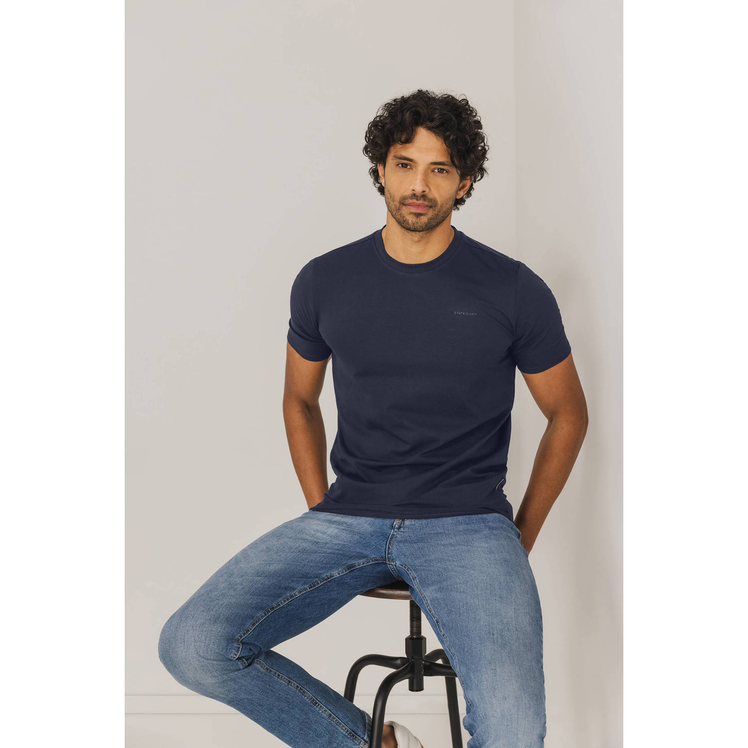 State of Art regular T-shirt donkerblauw