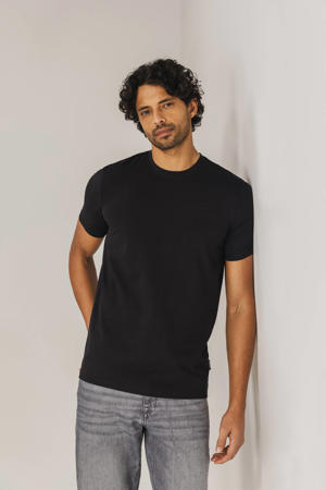 regular T-shirt zwart