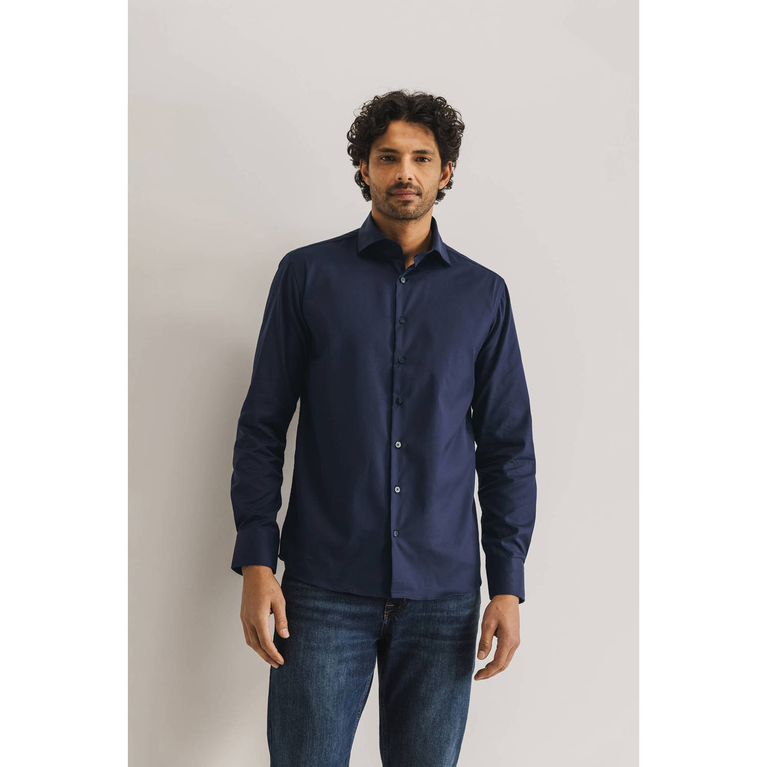 State of Art zakelijk overhemd donkerblauw