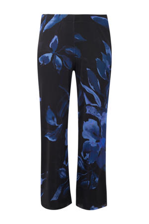 regular high waist casual broek blauw