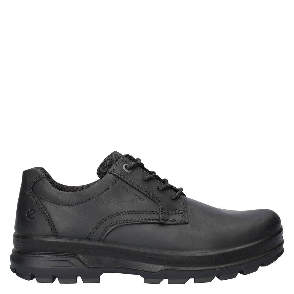 Zwarte heren Ecco Rugged Track leren wandelschoenen met veters