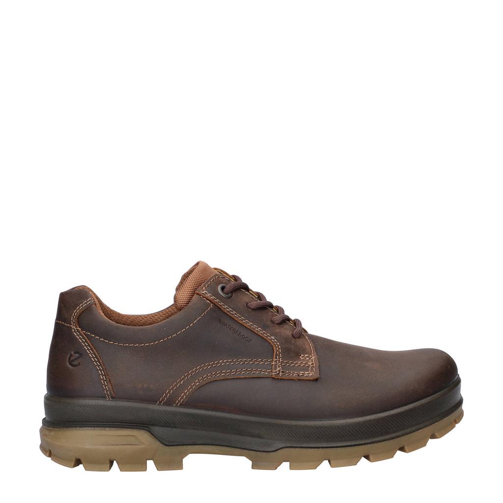 Bruine heren Ecco Rugged Track nubuck wandelschoenen met veters