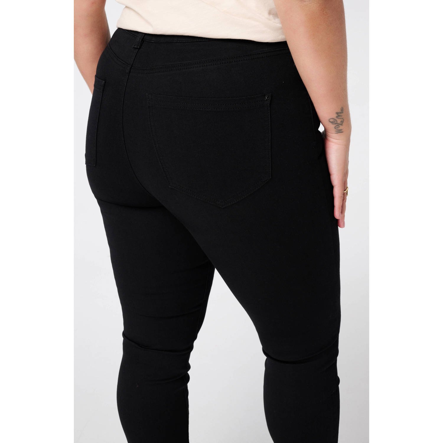 MS Mode high waist skinny jeans zwart
