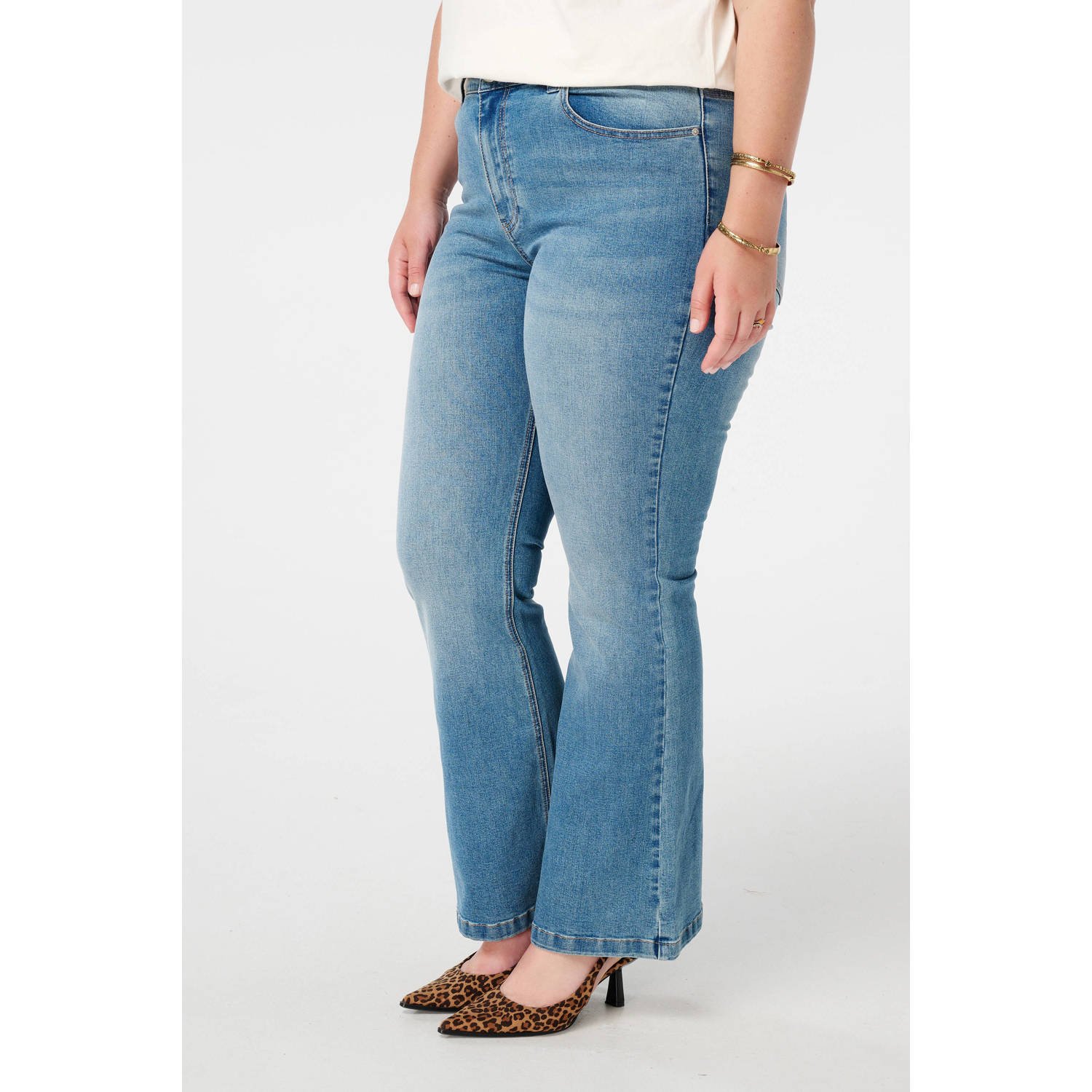 MS Mode flared jeans light blue denim