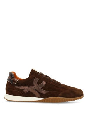 suède sneakers donkerbruin