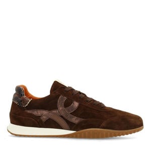 suède sneakers donkerbruin