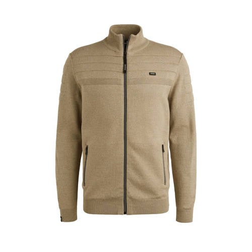 Vanguard vest met ingebreid patroon lichtbruin afbeelding
