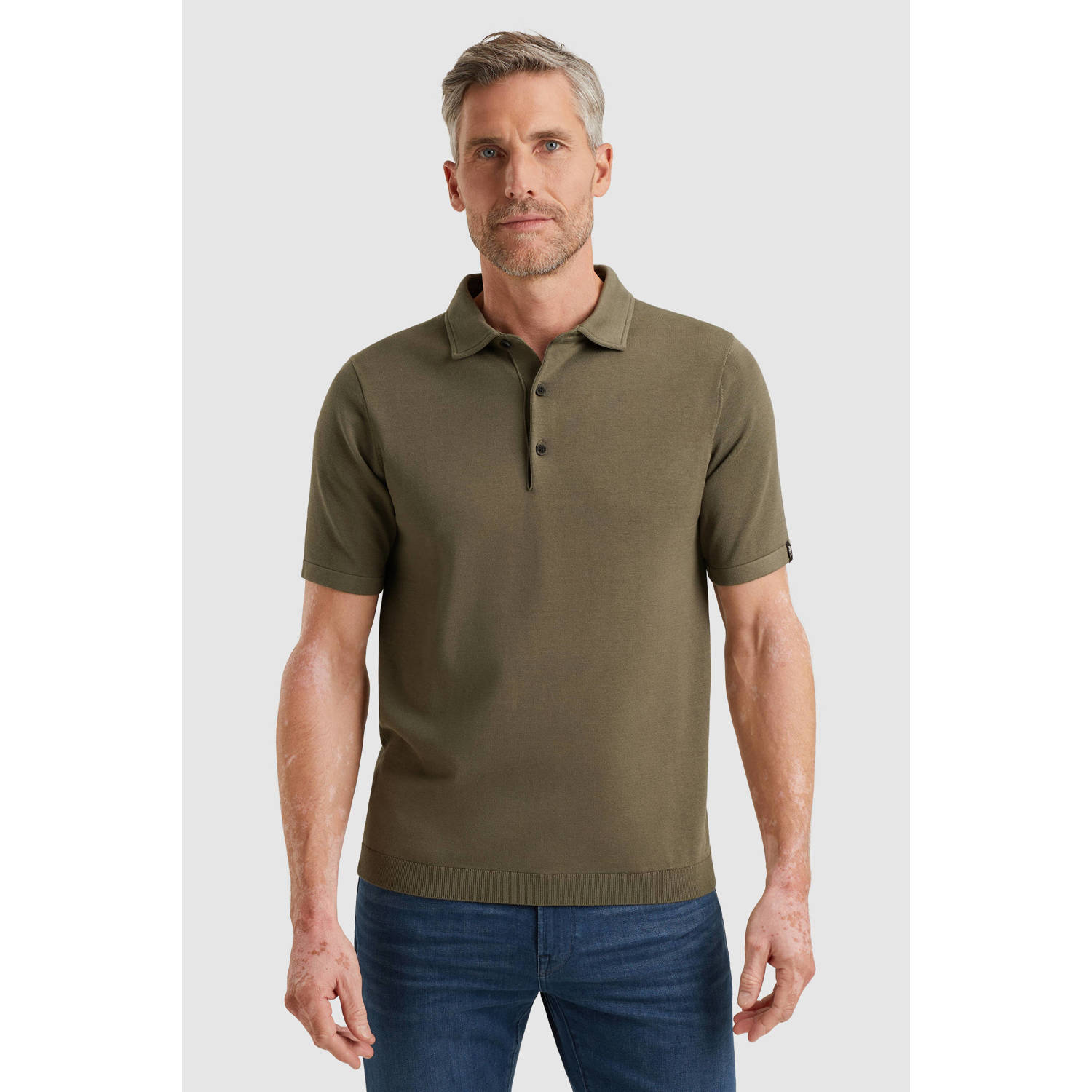 Vanguard regular polo gebreid kaki