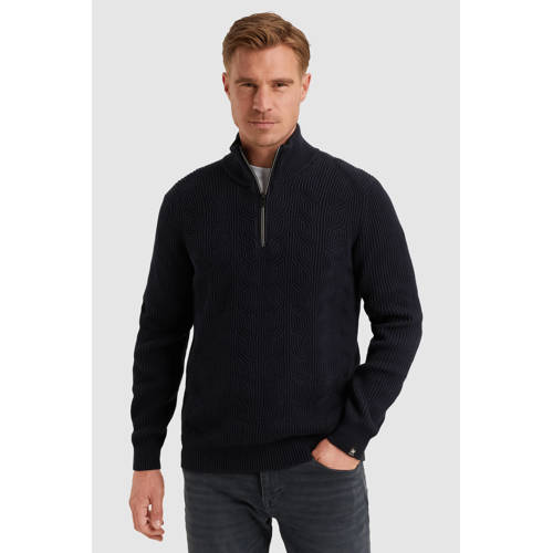 Vanguard trui met wol met ingebreid patroon donkerblauw afbeelding