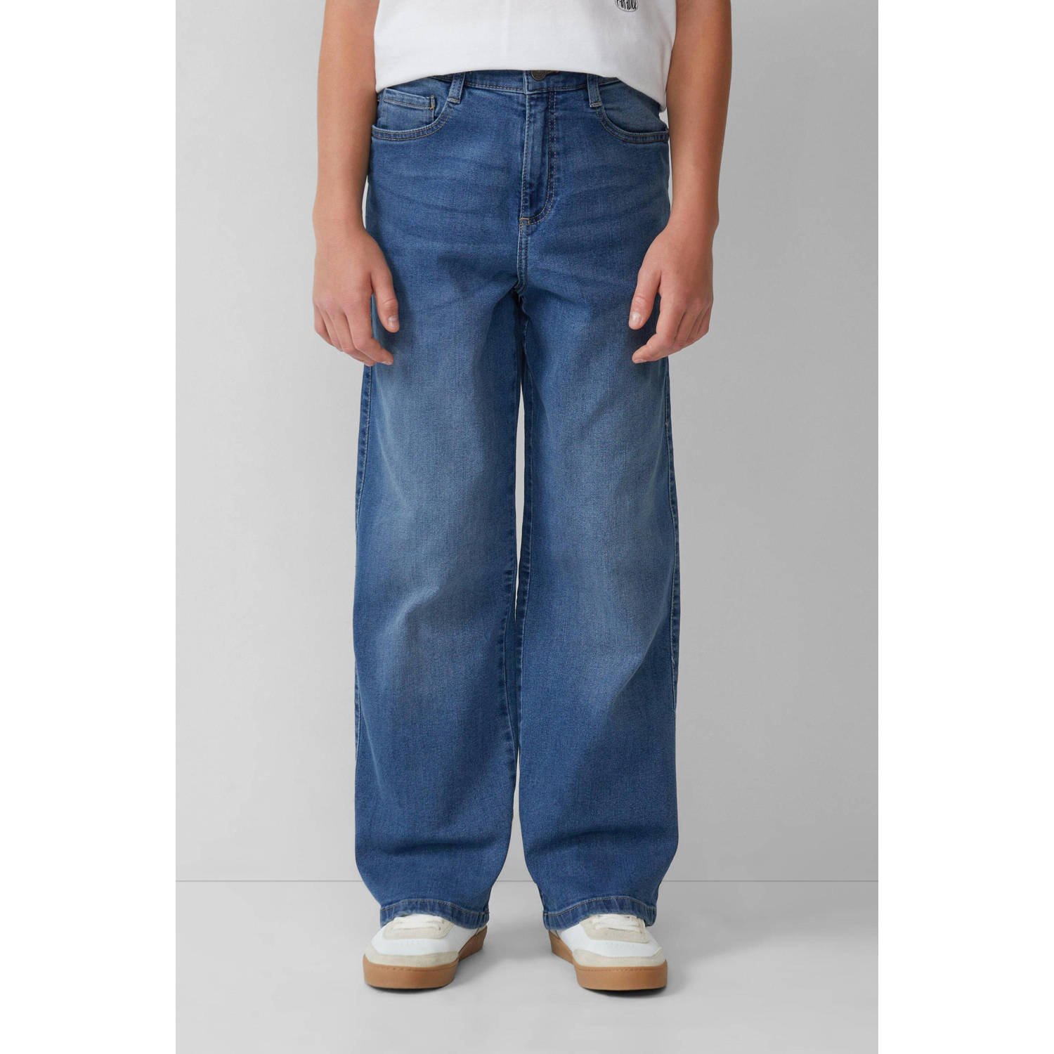 S.Oliver baggy  waist wide leg jeans medium blue denim