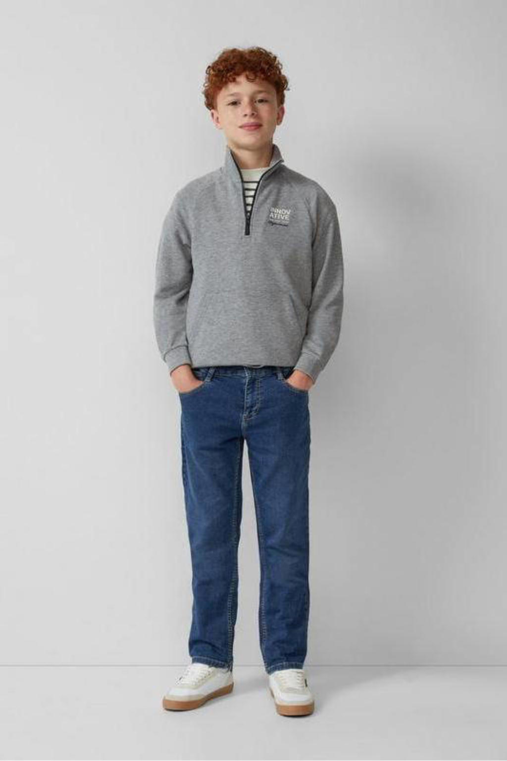 Medium blue denim jongens s.Oliver waist regular fit jeans van denim met effen
