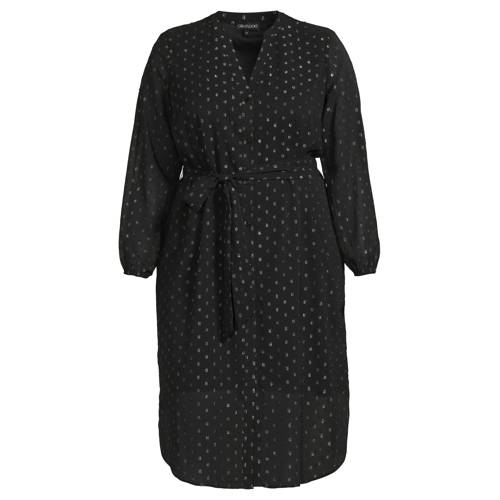 GREAT LOOKS tuniekjurk met zilveren all-over lurex print zwart/zilver afbeelding