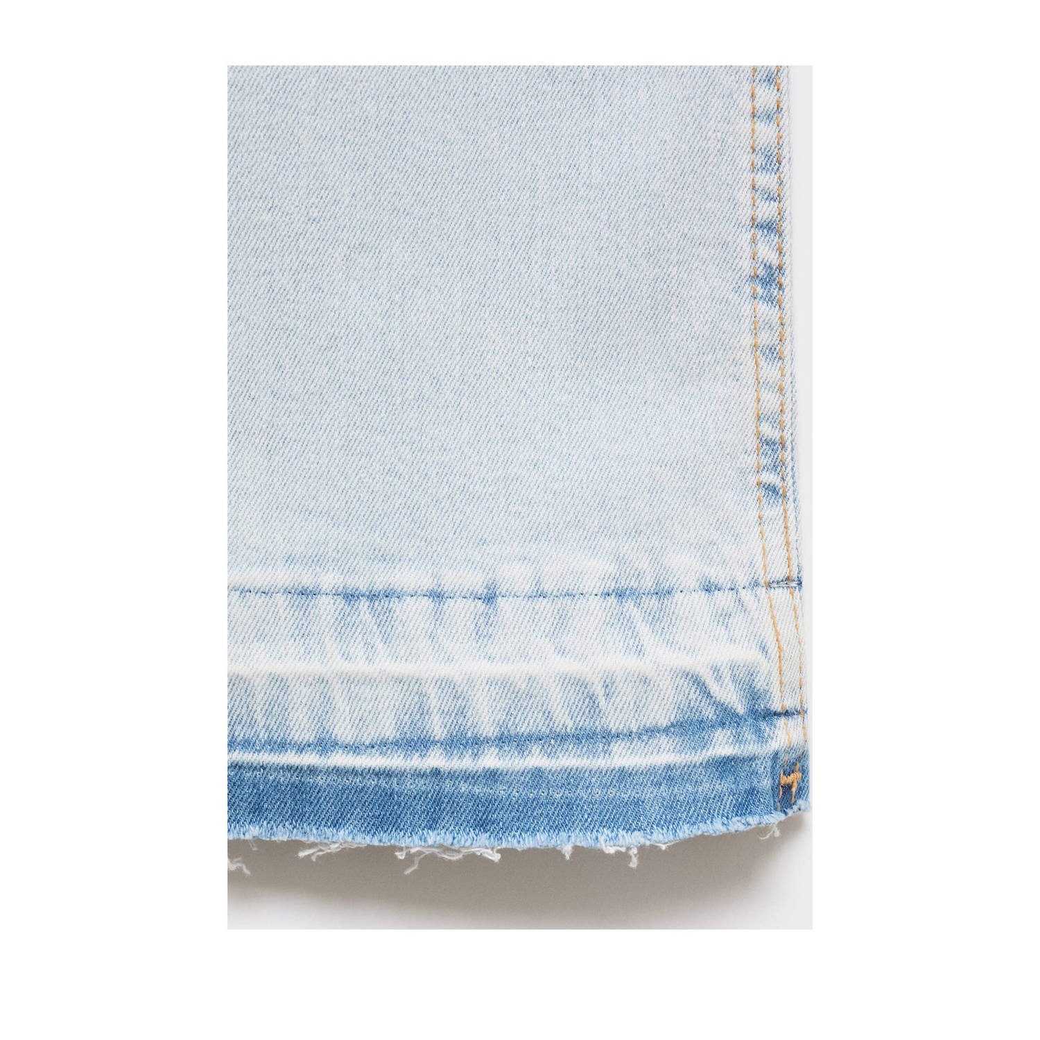 Mango Kids denim straight tuinbroek light blue denim