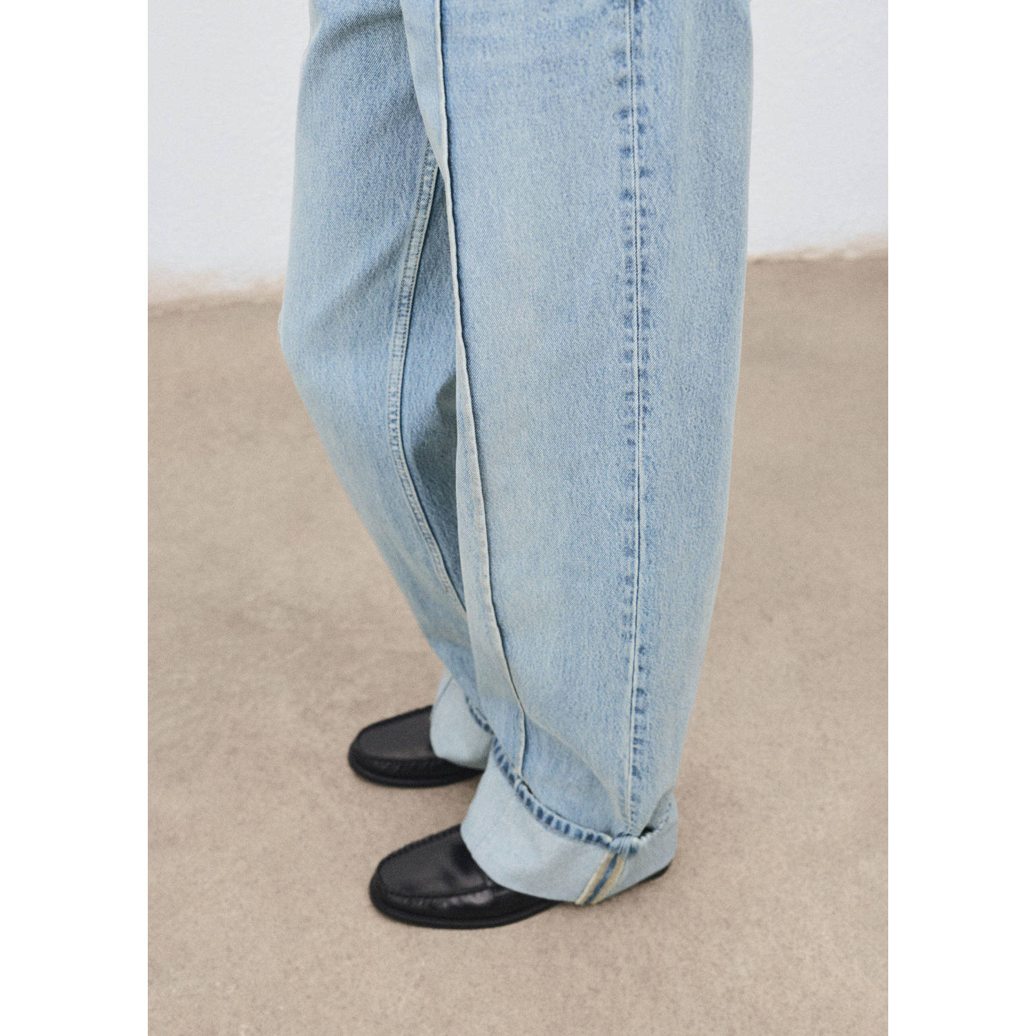 Mango straight leg jeans light blue denim
