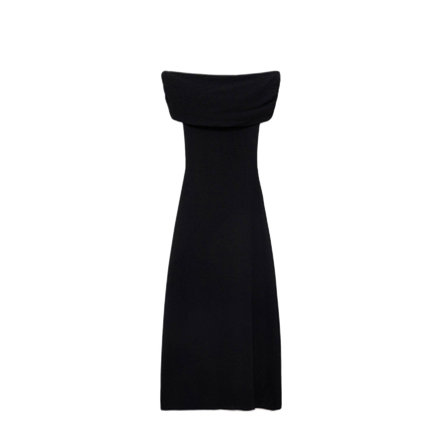 Mango maxi jurk fijn gebreid zwart