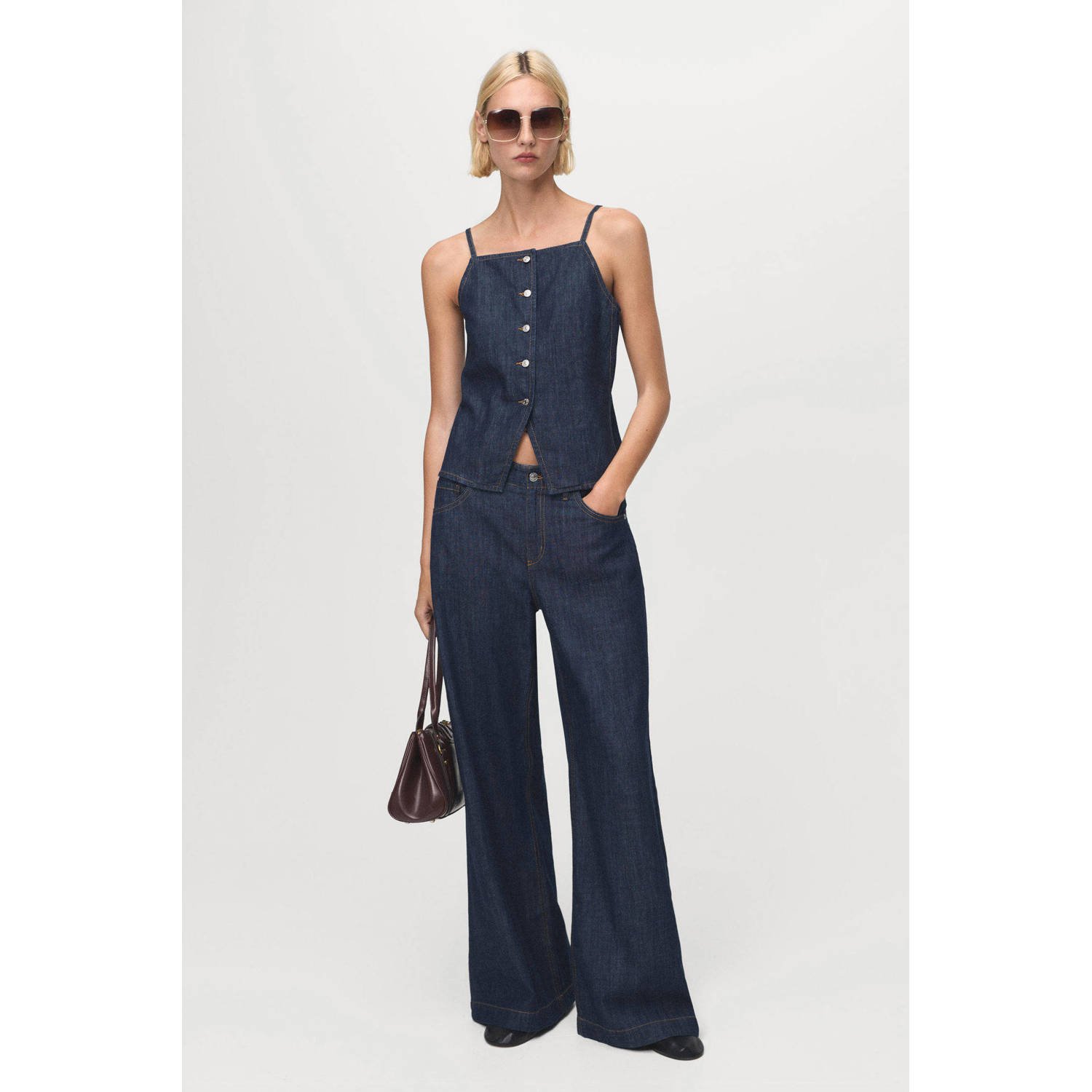 Mango flared jeans dark blue denim