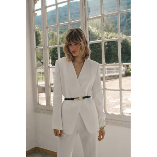 Mango regular blazer wit afbeelding