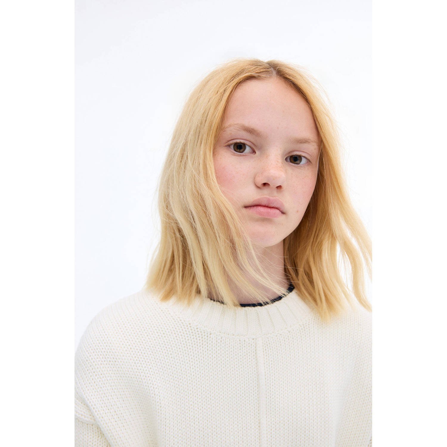 Mango Kids trui ecru gebreid