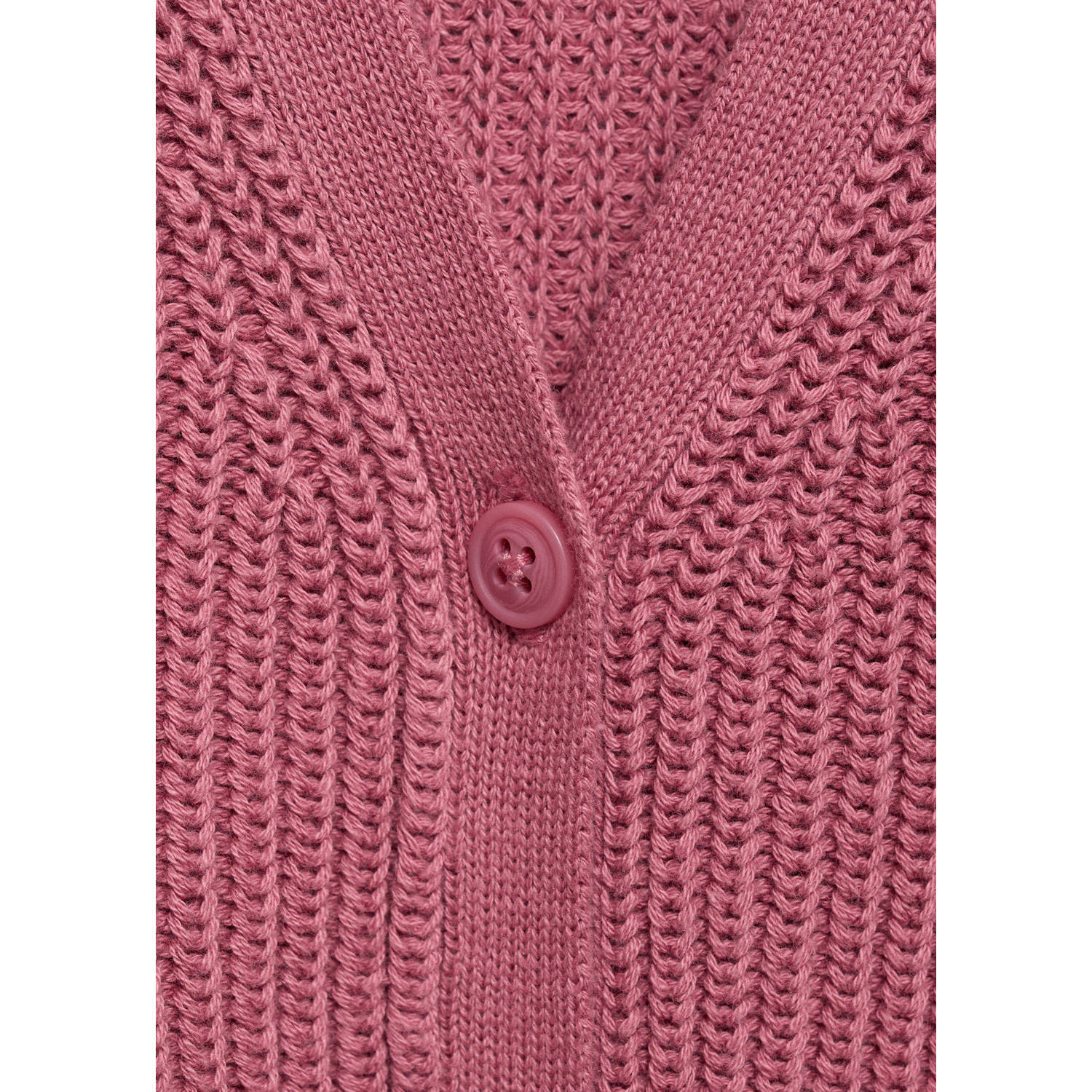 Mango Kids vest roze grof gebreid