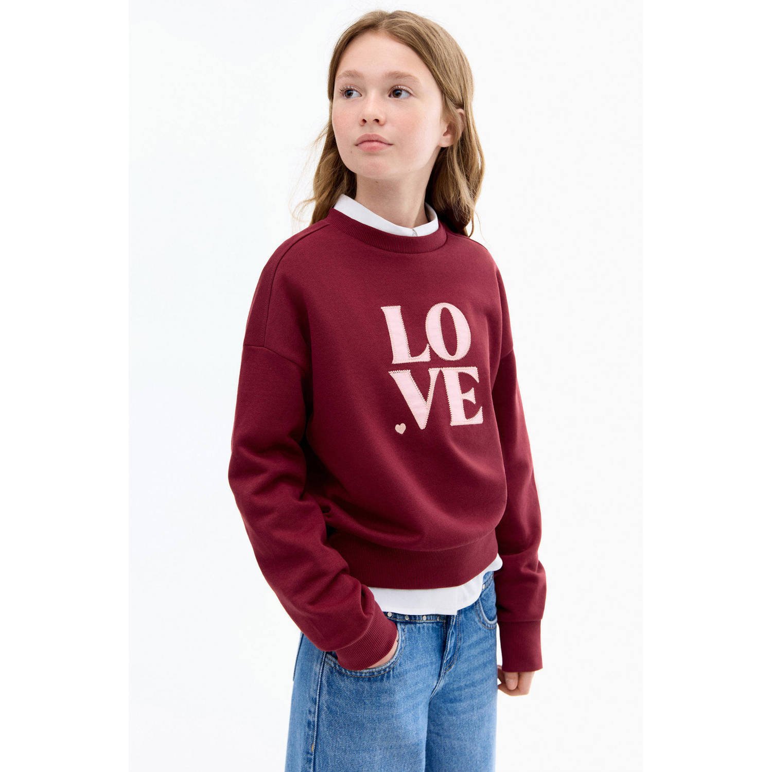 Mango Kids sweater donkerrood