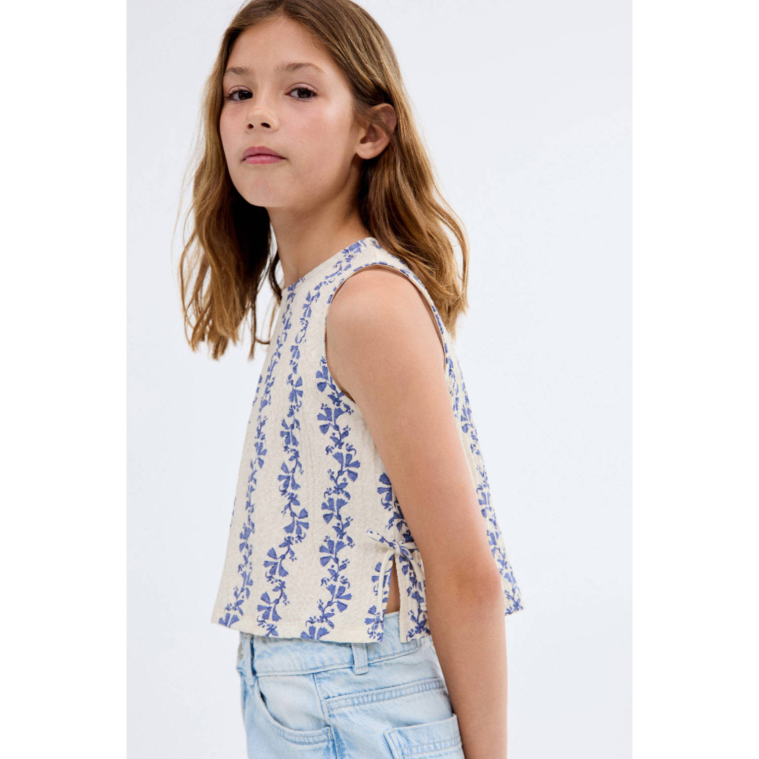 Mango Kids mouwloze top blauw