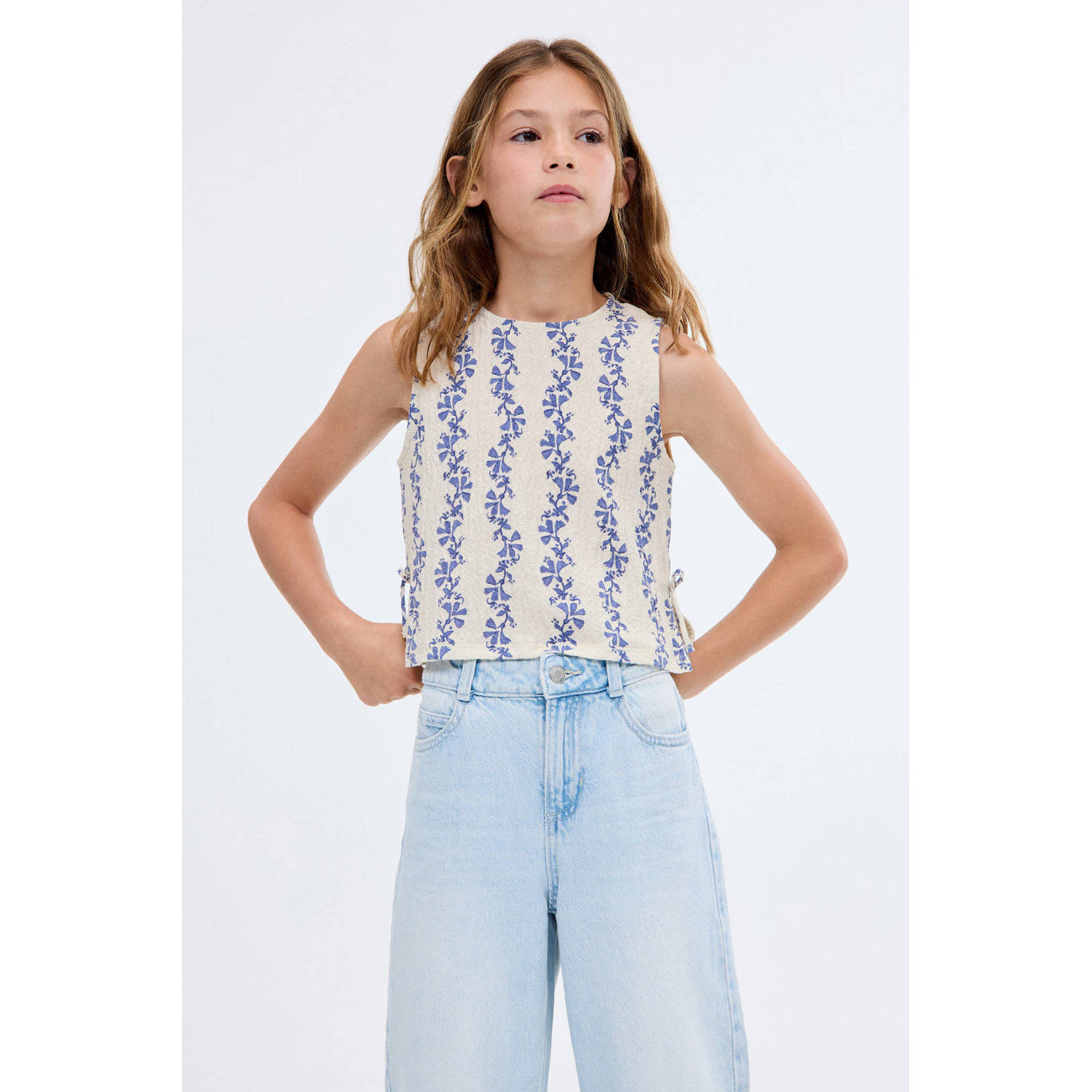 Mango Kids mouwloze top blauw