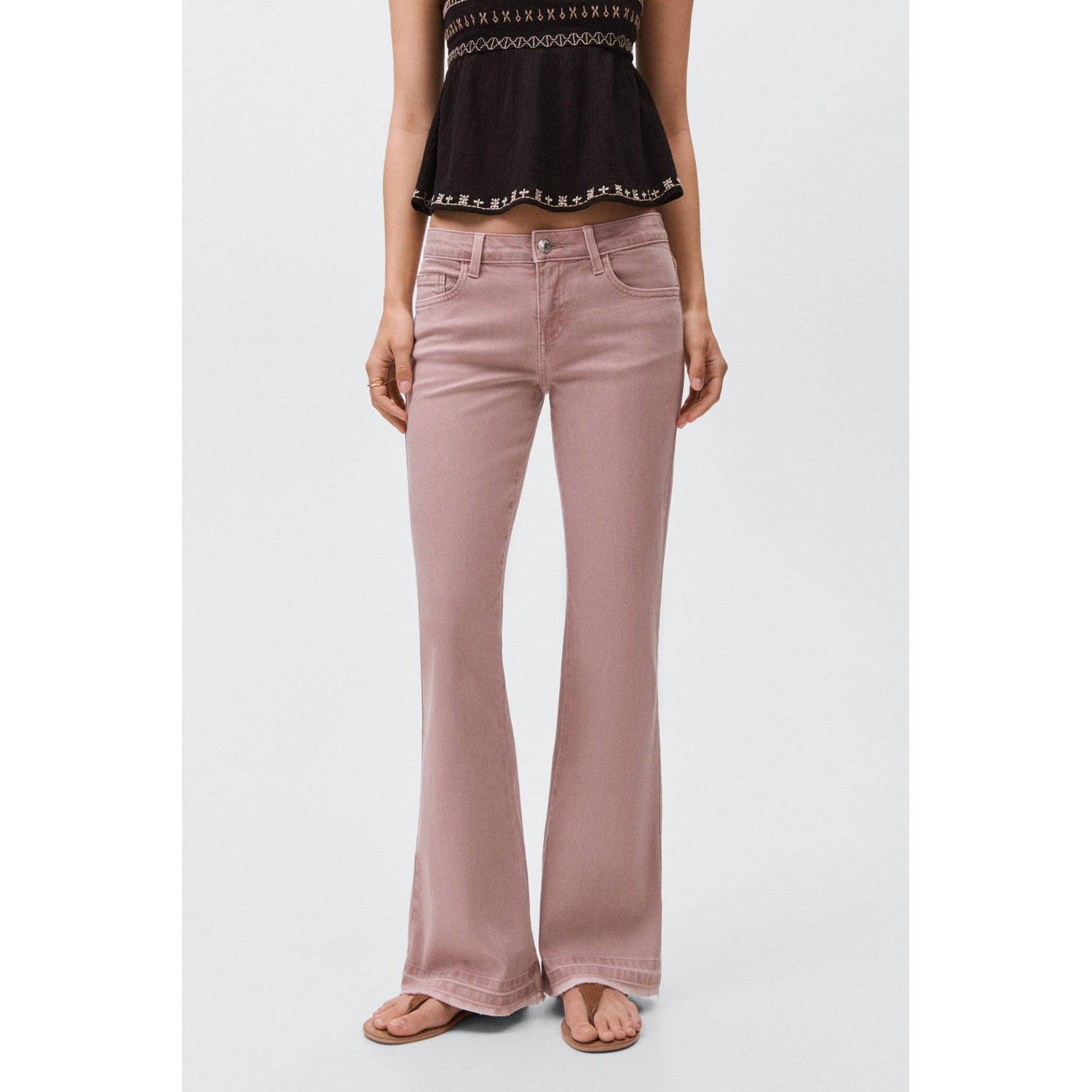MANGO TEEN flared jeans roze