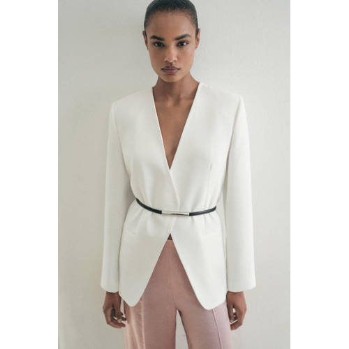 Mango satijnen wide leg regular waist palazzo broek lichtroze afbeelding