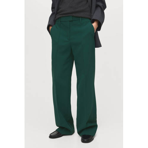 Mango regular waist pantalon groen afbeelding